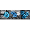 thumbnail image 2 of Blue Wall Decor for Living Room Blue Bathroom Accessories Black and White Canvas Wall Art Blue Rose Pictures Bedroom Decor Modern Painting Kitchen Home Decorations 14x14 3 Pcs/Set, 2 of 6