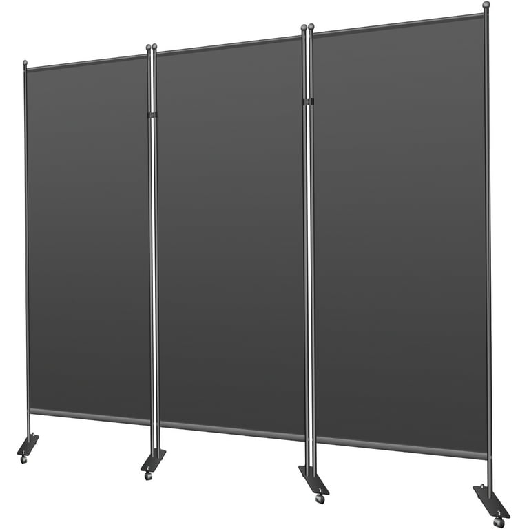 Vevorbrand Office Partition 102 inch W x 14 inch D x 71 inch H Room Divider Wall 3-Panel Folding Portable, with Non-See-Through Fabric Room Partition