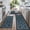 Blue Cat Floral, variant on Black Green Kitchen Rug Set of 3, Washable Non-Slip Mats with Runner, Low Pile Vintage Botanical Floor Covering for Entryway, Bathroom, Hallway, Laundry Room