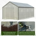 thumbnail image 5 of Outsunny 20' x 10' x 9' Walk-In Greenhouse, Outdoor Gardening Canopy with 6 Roll-up Windows, 2 Zippered Doors & Weather Cover, White, 5 of 9