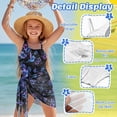 thumbnail image 6 of Jiueut Hummingbird Floral Print Girls Swimsuit with Adjustable Straps One Piece Bathing Suit with Cover Up Skirt Cut Out Girls' Swimwear 13-14 Years, 6 of 7
