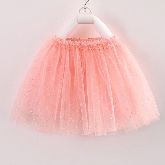 Cethrio Kids Girls Tutu Skirts, Mesh Birthday Cute Dancing Summer Clothes Pink Size 5-6 T
