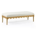 thumbnail image 2 of Pemberly Row Contemporary Cream Vegan Mohair Upholstered Bench, 2 of 5