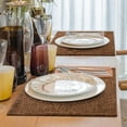 thumbnail image 7 of decorUhome Placemats Set of 4 - Cotton Linen Blend Washable Heat Resistant Dining Table Mats, Brown, 13" x 19", 7 of 7