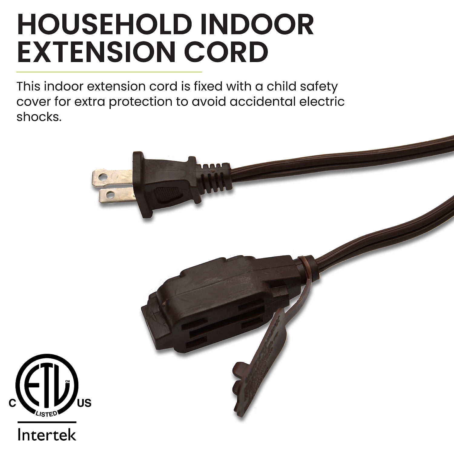 GoGreen Power 16/2 12' Household Extension Cord GG-24812 - Brown