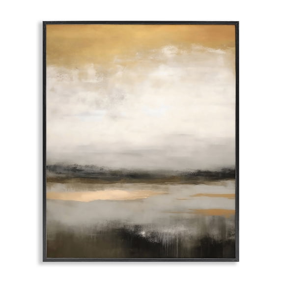 Stupell Industries Contemporary Dreamy Neutral Abstract Landscape Black Framed Giclee Art, 11 x 14, by Creative Studio