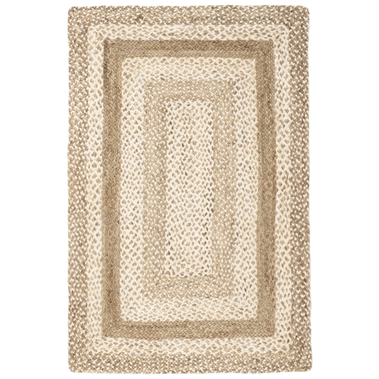 SAFAVIEH Natural Fiber Keisha Geometric Area Rug, Grey/Ivory, 9' x 12'
