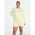 thumbnail image 2 of Joyspun Women's French Terry Long Sleeve Top and Shorts Lounge Set, 2-Piece, Sizes XS-3X, 2 of 6