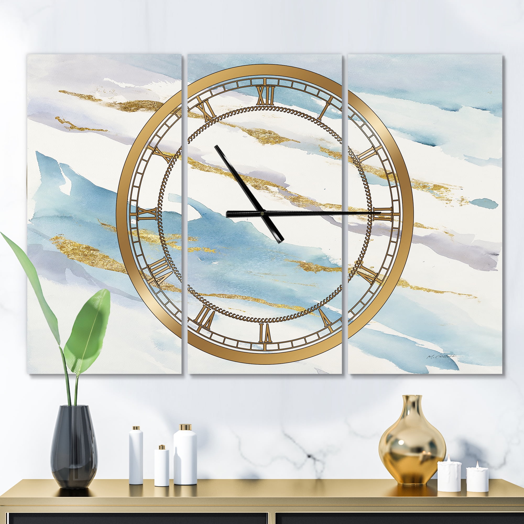 Designart 'Abstract Drift v2' Modern wall clock