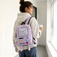 thumbnail image 4 of 16 Inch Cute Adventure Travel Backpack with Embroidered Front and Dual Zippers with embroidered front,  BeeMore Cartoon Robot Travel Laptop, Reinforced Adjustable Straps and Top Carry Handle, 4 of 6