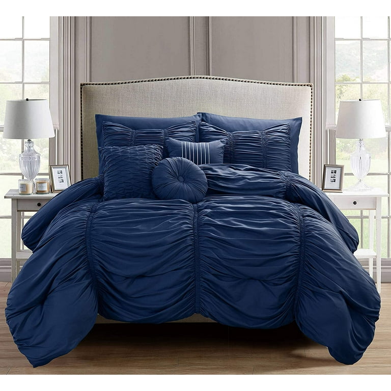 Celine Linen 10-PIECE Bed-in-a-Bag Pleated Comforter Set