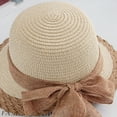 thumbnail image 3 of tarylea Wide Brimmed Hats for Women Sun Weaving Straw Hat with Bow Tie Casual Summer Beach Vacation Holiday Hat, 3 of 5