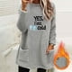 thumbnail image 1 of Heisall Womens Autumn Winter Fleece Sweatshirts Round Neck Letter Print Pocket Long Sleeve Thickened Warm Casual Daily Wear, 1 of 4