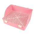 thumbnail image 1 of Flynix Rabbit Litter Box Easy to Clean Potty Tray for Dwarf Rabbit Galesaur Ferrets Pink, 1 of 10