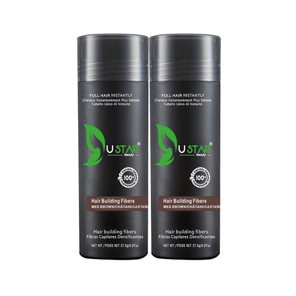Lot de 2 - Ustar Fibre de Construction Capillaire Brun Moyen 0,97 Oz/27,5 g
