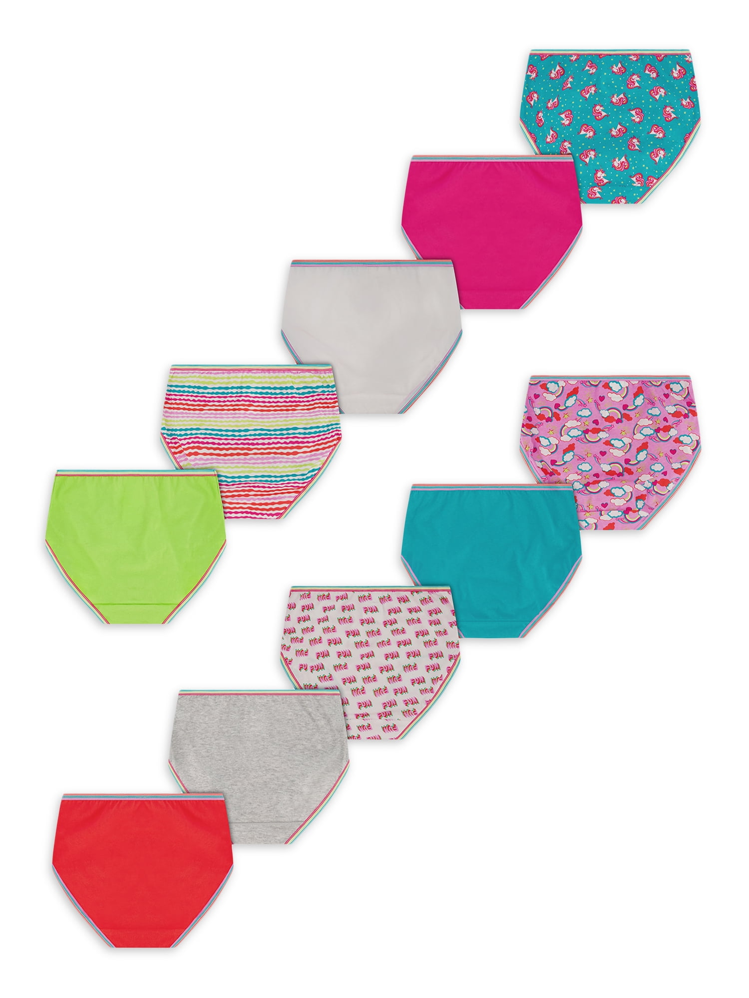 Wonder Nation Girls Underwear, 10 Pack Panties Size 16 #1593-U7211