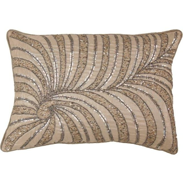 Indias Heritage C854 Poly Dupioni Embroidery Pillow- Wheat
