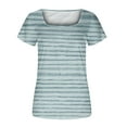 thumbnail image 4 of Blouses à Manches Courtes pour Femmes Mode Imprimée Décontractée Col Rond T-Shirt Ample Blouse Hauts à Manches Courtes pour Femmes, 4 of 5