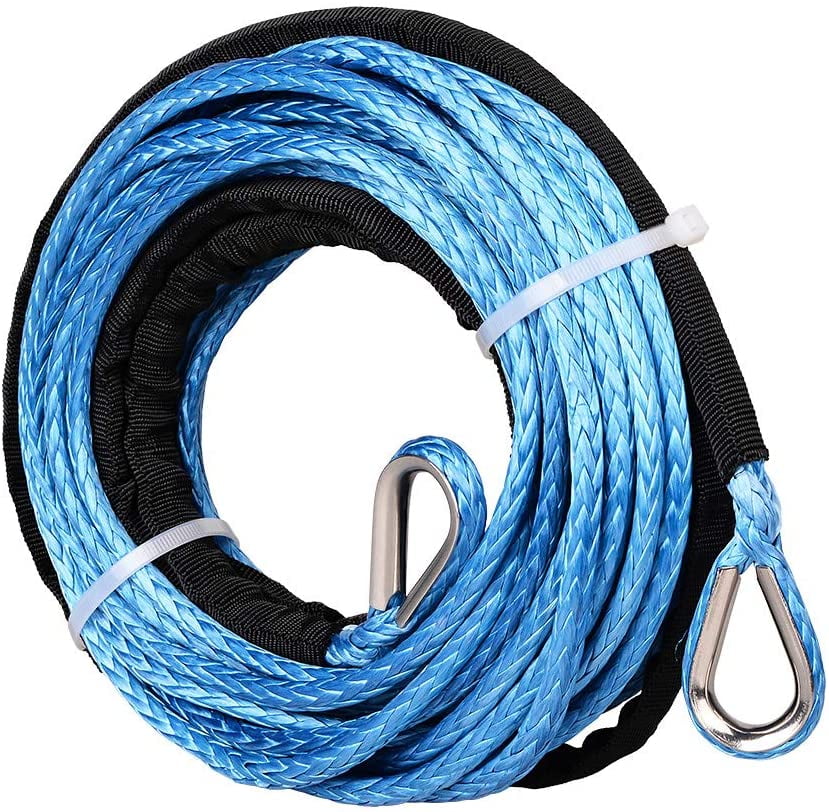 qhtongliuhewu Synthetic Fiber Winch Rope Car Emergency Towing Rope Cord For Most Car SUV ATV Blue 