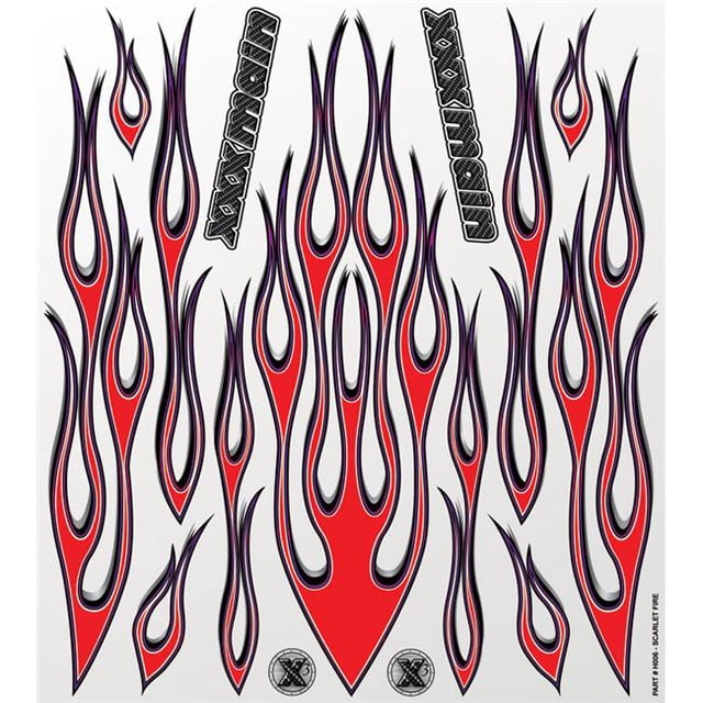 XXX Main Racing XXXH006 Autocollant Large Écarlate Feu