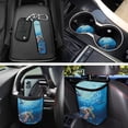 thumbnail image 3 of Jeiento Sea Turtle Car Seat Cover Set with Auto Steering Wheel Cover Seat Belt Strap Pads Blue Ocean Cup Holder Trash Bag Air Vent Storage Bag Keychain 12 PCS Interior Auto Accessory Decoration, 3 of 7