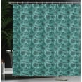 thumbnail image 4 of Ambesonne Hawaiian Shower Curtain, Monotone Jungle Plants, 69"Wx70"L, Pale Teal Hunter Green, 4 of 5