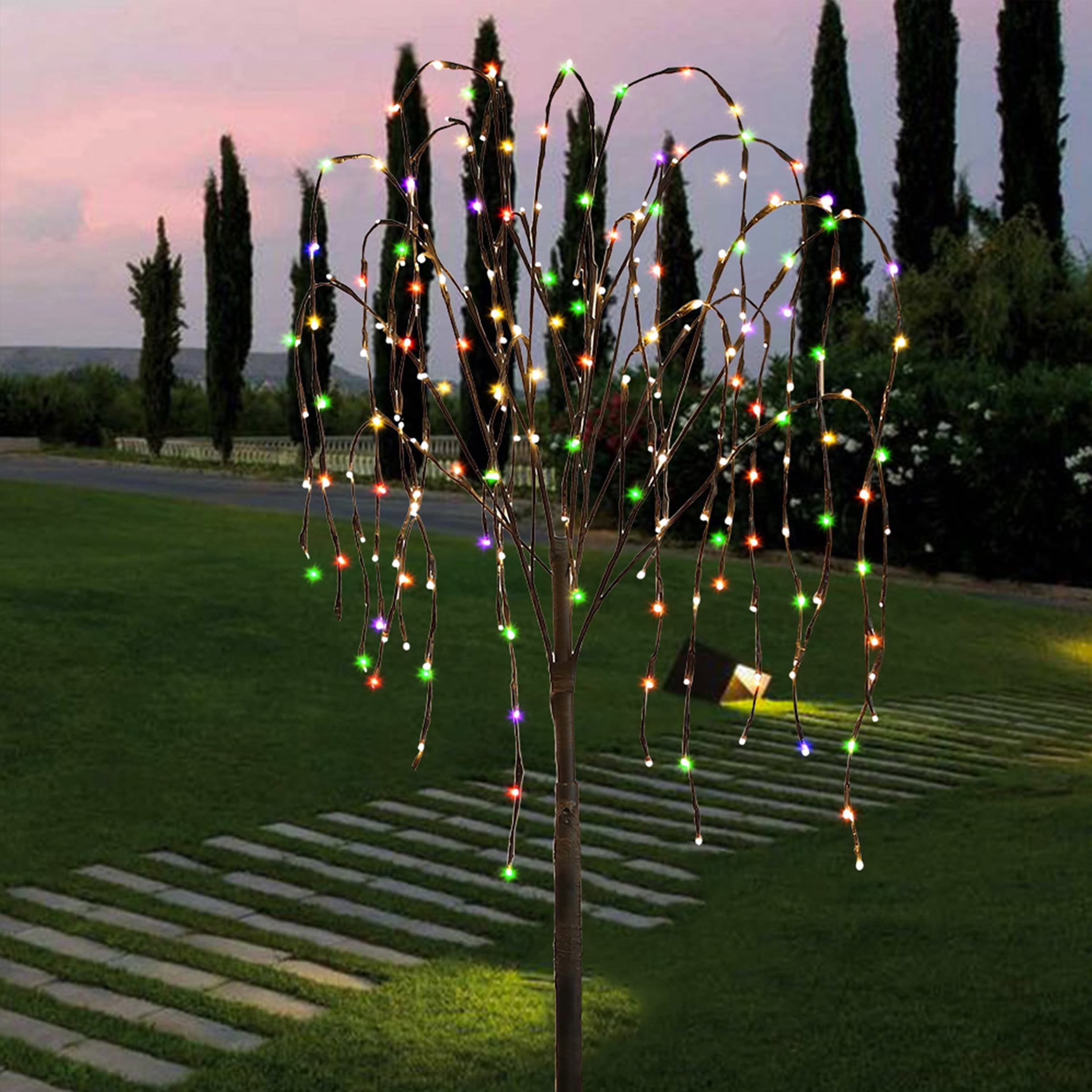 Fuchsun Led Solar Willow Tree 200 Waterproof Garden Tree for Home