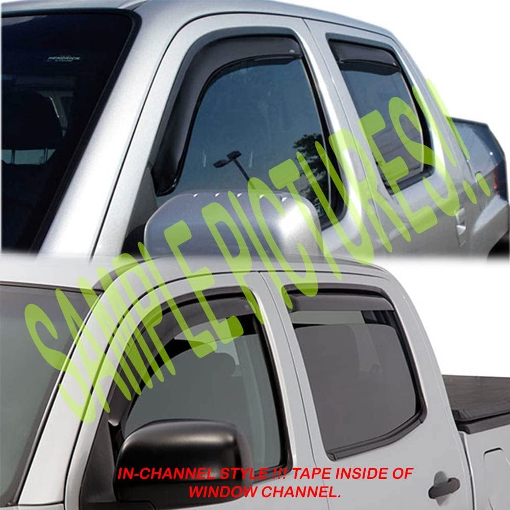 Sizver Smoked IN-CHANNEL Window Visors/Wind Rain Deflector Rain Guard For 2006-2014 Honda Ridgeline