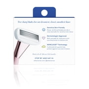 Athena Club Womens Blade Refills - 4 Count, 5-Blade Razor Refills, Moisturizing Serum Strip