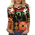 thumbnail image 5 of Pounoo Freedom Graphic Shirts for Women Summer Vintage 3/4 Sleeve Crew Neck Tops Casual Pride Celebrating Holiday Month Shirt Gift, 5 of 9