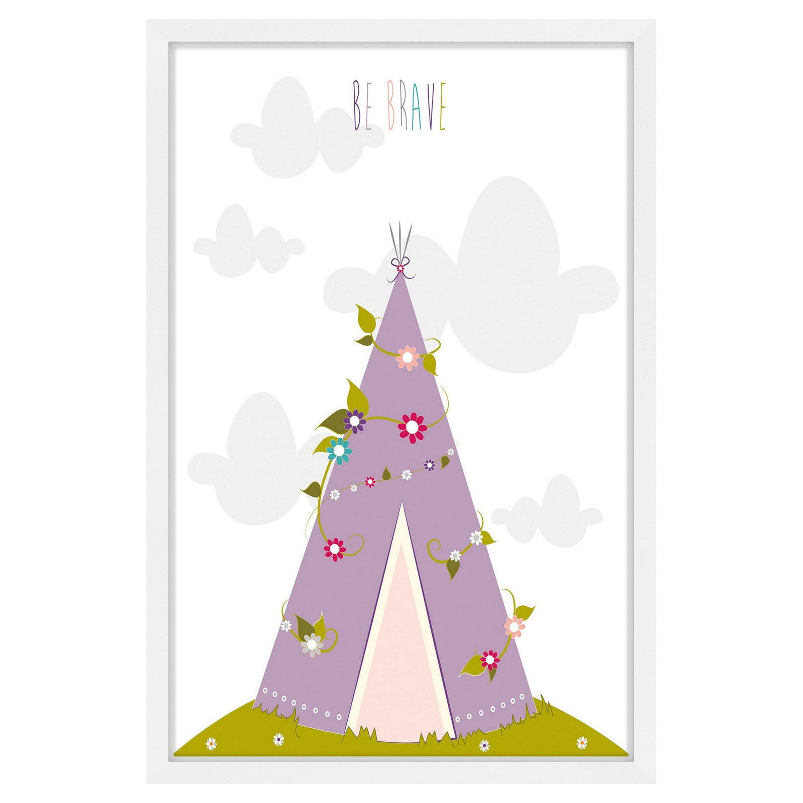 Marmont Hill "Floral Tee Pee" by Karen Zukowski Framed Painting Print