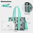 thumbnail image 5 of Teacher Tote Bag,Bichon Dog Blue Florals Teacher Utility Tote Bag,Large Work Tote Bags for Women with Multiple Pockets,Top Zipper Closure,13.8x10.6x6.7 Inch, 5 of 5