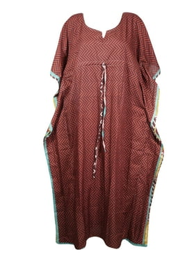 Mogul Women Kaftan Maxi Dress, Ethical Printed Loose Beach Cover Up Summer Caftan MATERNITY Dresses 2XL