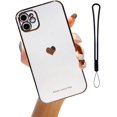 thumbnail image 1 of Wekity Compatible for iPhone 11 Case 6.1 Inch Electroplated Love Heart, Case for iPhone 11 Plating Soft TPU Shockproof Camera Protective Back Cover Black, 1 of 5