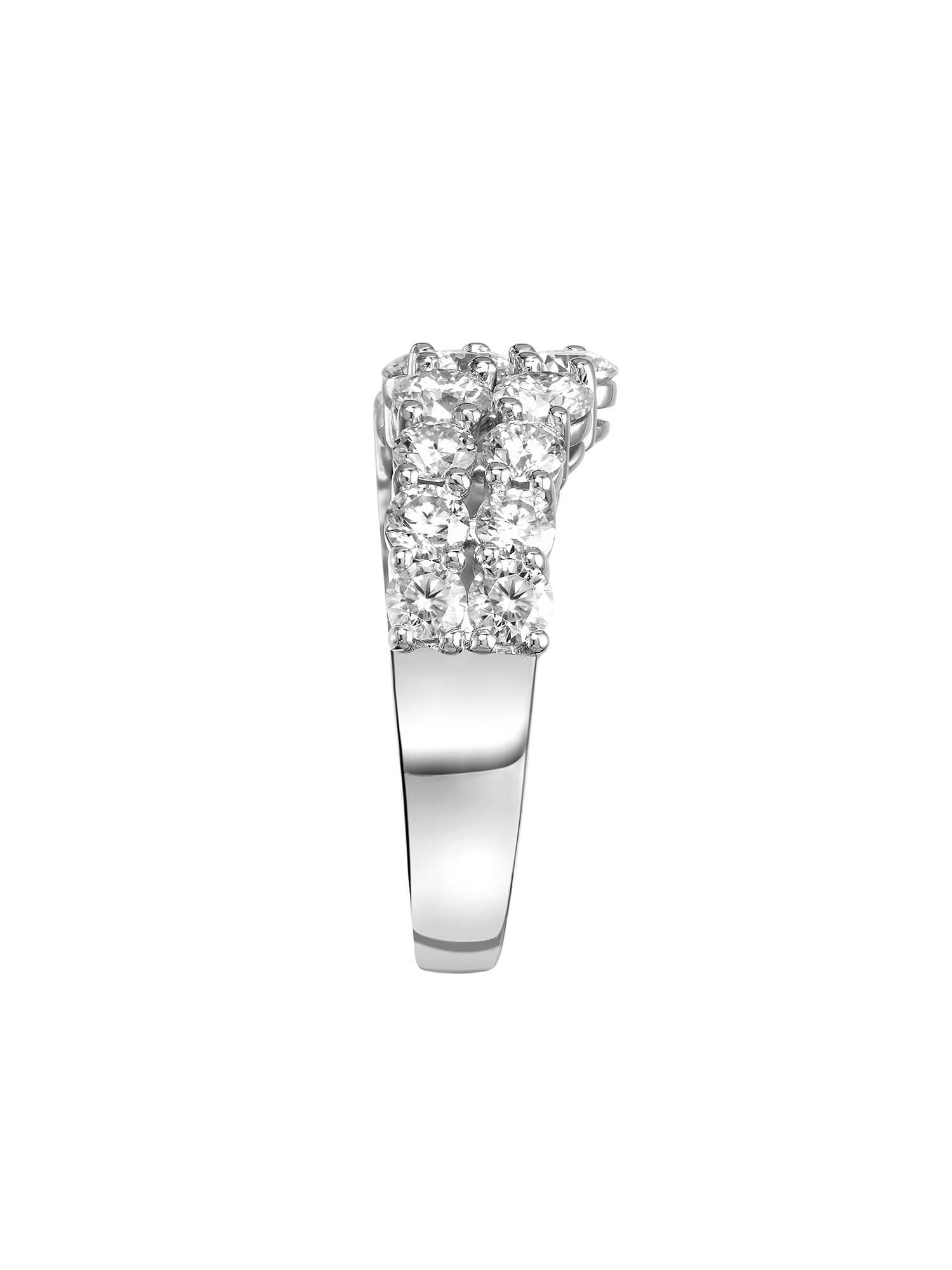 2 Carat DEW Moissanite Sterling Silver Two-Row Chevron Anniversary Band