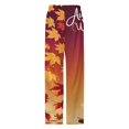 thumbnail image 4 of Thanksgiving Pumpkins Fall Leaves Pajama Pants Comfortable Elastic Waist Pajamas Fashion Sleepwear Bottoms Plus Size Homewear, 4 of 6