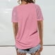 thumbnail image 3 of Puntoco Blusas cortas de liquidación para mujer, blusas de moda para mujer, blusas casuales lisas de manga corta con cuello redondo, 3 of 4