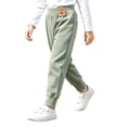 thumbnail image 4 of Antinious Boys Girls Solid Fleece Lined Elastic Waist Full Length Pants Leggings, 4 of 5