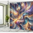 thumbnail image 2 of Ambesonne Colorful Shower Curtain, Fantasy Art Groovy Clouds, 69"Wx84"L, Indigo Sea Blue Orange, 2 of 4