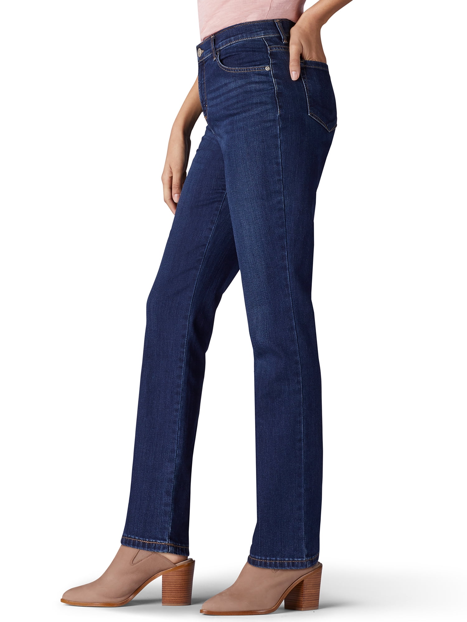 lee women's instantly slims classic relaxed fit monroe straight leg jean