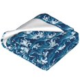 thumbnail image 2 of Salouo Sea Water Wave Print Bed Blankets,Flannel Blanket Comfortable Air Conditioning Blanket Lightweight Blanket for Sofa Bed Travel & Couch -60"x50", 2 of 8