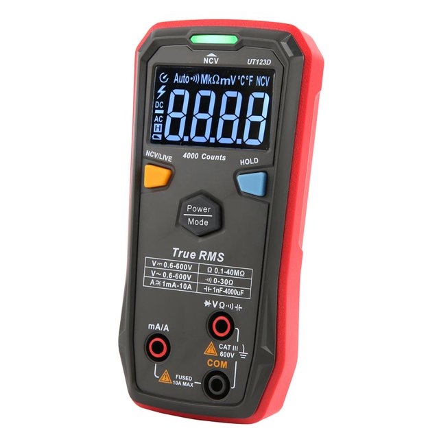 Multímetro Digital Ut123D Medidor Eléctrico De Precisión Multicomprobador Manual Amperímetro Manual Portátil Medidor De Bolsillo Capacitancia Antiquemaduras Diodo Ca/Cc Vol Cur Probador De Cateissary TO001642-00