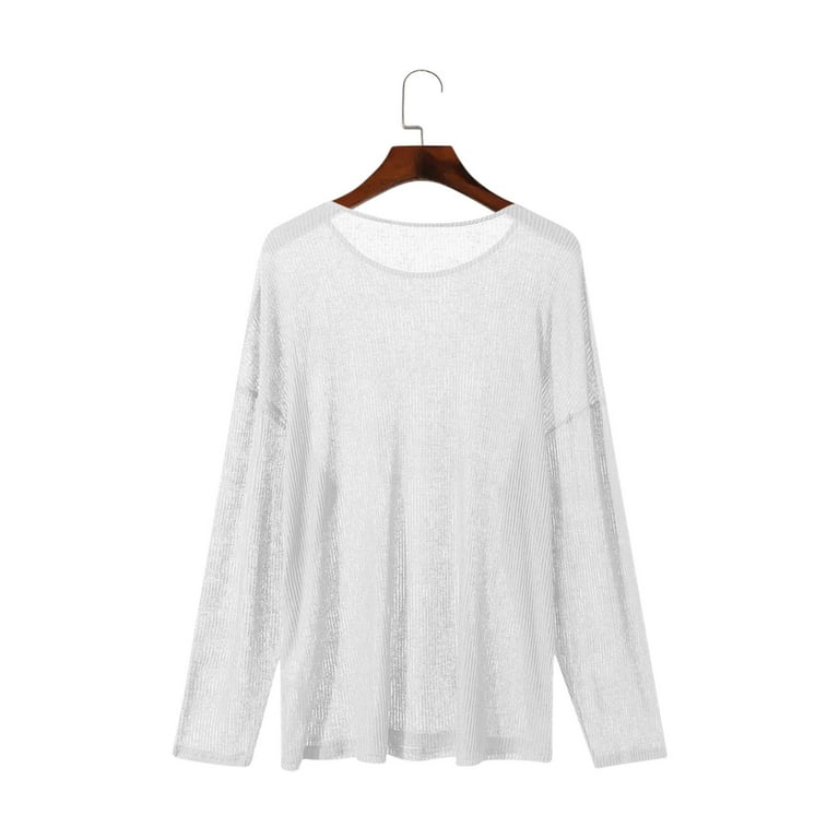 LNWUY Oversized Tshirts for Men See Through Sheer Top Breathable
