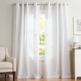 thumbnail image 2 of Exclusive Home Curtains Loha Linen Grommet Top Curtain Panel Pair, 54x120, Winter White, 2 of 8