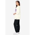 thumbnail image 3 of Woman Within Plus Size Floral Tee And Pant Set, 3 of 5