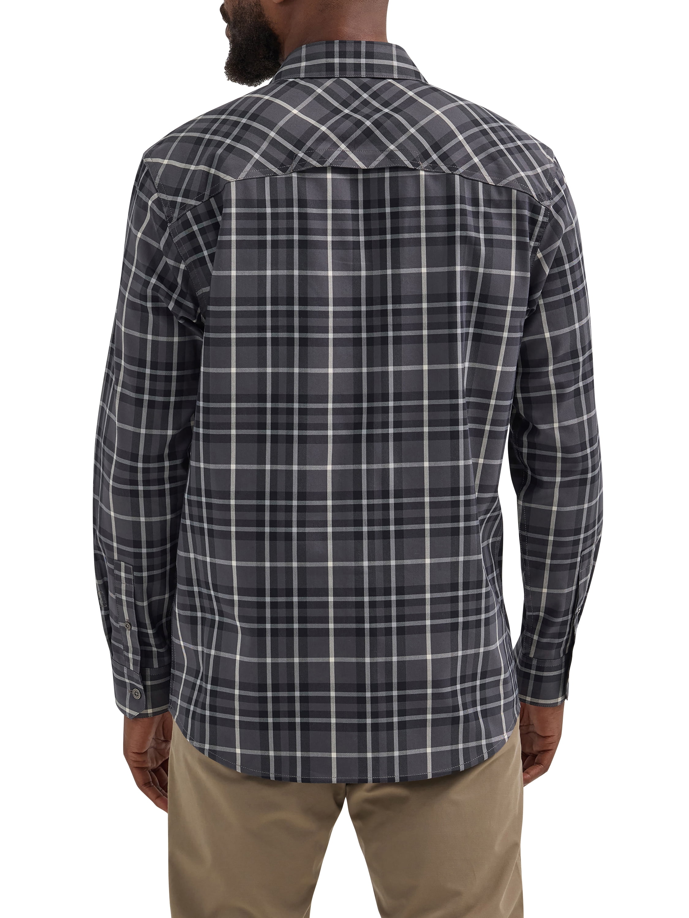 Wrangler® Men's Outdoor Long Sleeve Shirt with UPF 30+ Protection, Sizes S-5XL