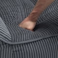 thumbnail image 6 of Corduroy Bean Bag Chair, Oversized Lounge Chair with Handle, Soft Upholstered Round Accent Chair for Living Room Bedroom Kids Room (Gray), 6 of 11