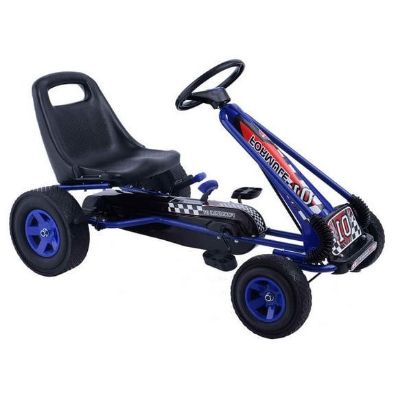 Topbuy Kids Go Kart Pedal Powered Tricycle Racing Ride On Bike Toy Scooter Trainer Trike Blue