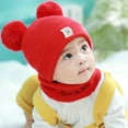 thumbnail image 5 of ZOELNIC Toddler Baby Soft Winter Warm Knitted Hat Earflap Beanie Scarf Set Caps- Red, 5 of 11