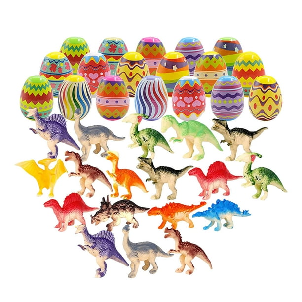Pisexur Lot de 24 œufs de dinosaure avec cartes qui éclosent avec des mini  jouets de